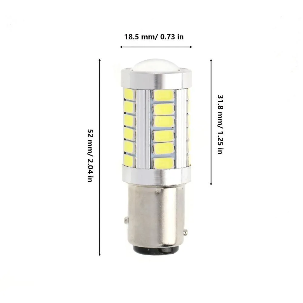 1157 P21/5W BAY15D 50W 33pcs-LED 3020SMD  Cool White/Amber/Red 8000LM LED Brake/Reverse/Parking/Tail/Turn signal Light