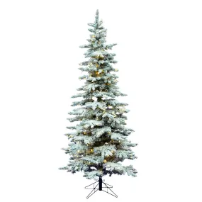 12’ Slim Winter Wonderland Tree, Warm White LED Lights