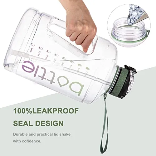 128oz Motivational Gallon Water Bottle With Straw & Big Handle - Ensure You Drink Enough Water Daily for Any Activity