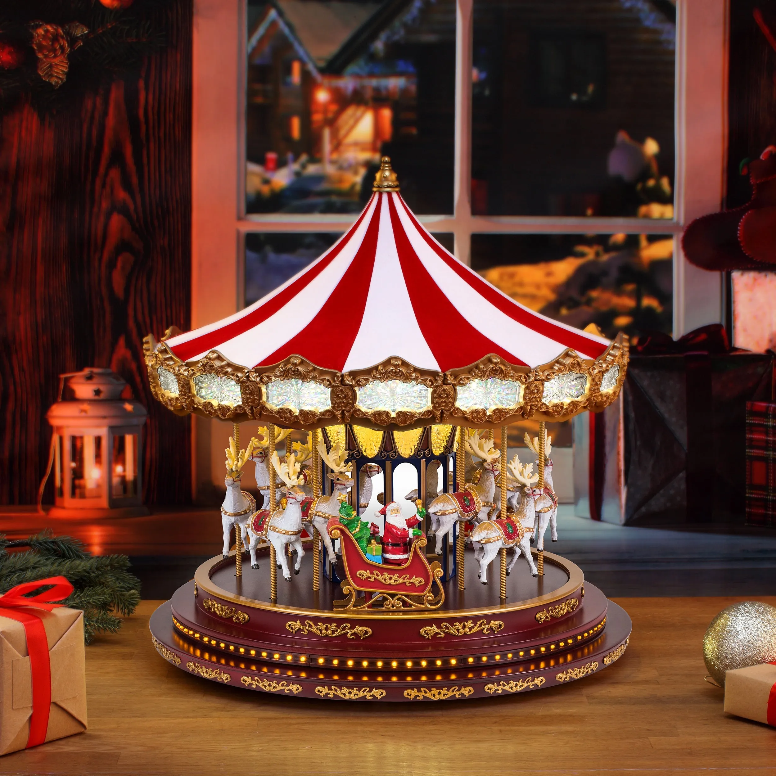 17 in. Deluxe Christmas Carousel