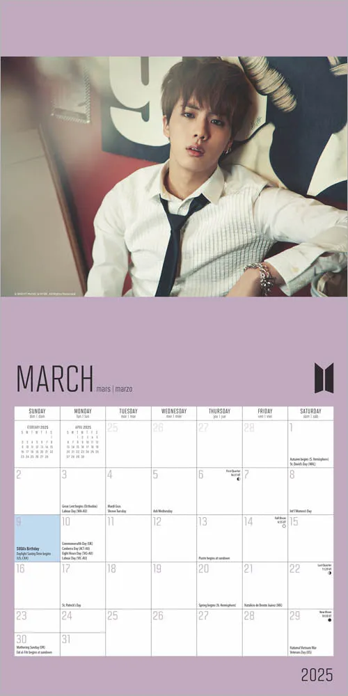 2025 BTS Mini Wall Calendar