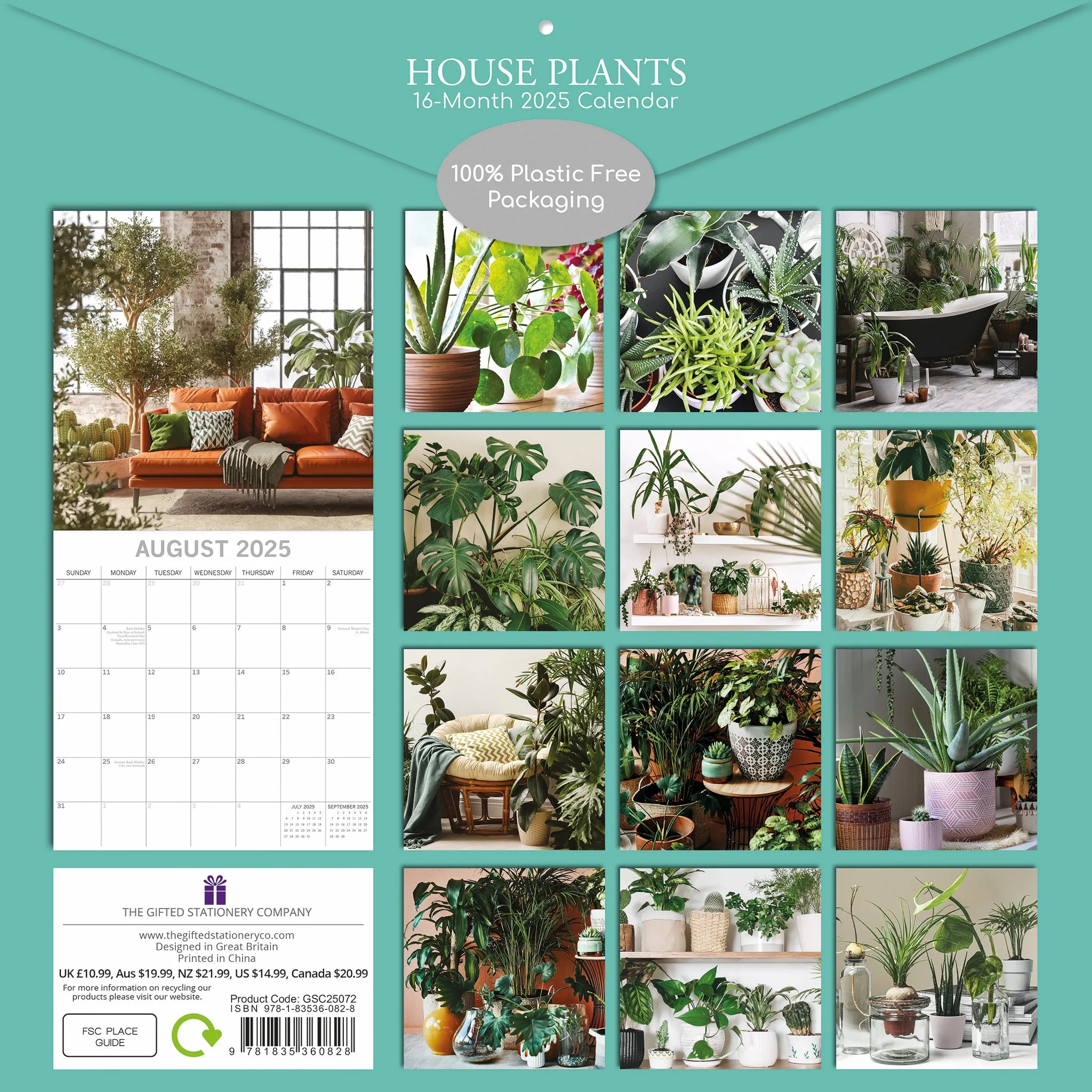 2025 House Plants Wall Calendar