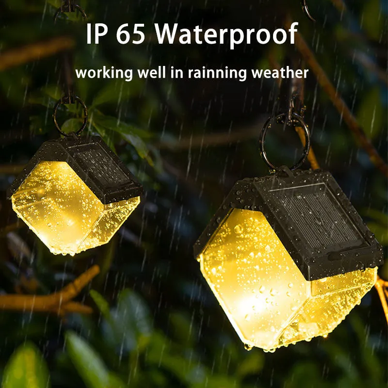 2PCS Waterproof Solar Hanging Light Outdoor Led RGB Decorative Light Landscape Decor for Table Garden Yard