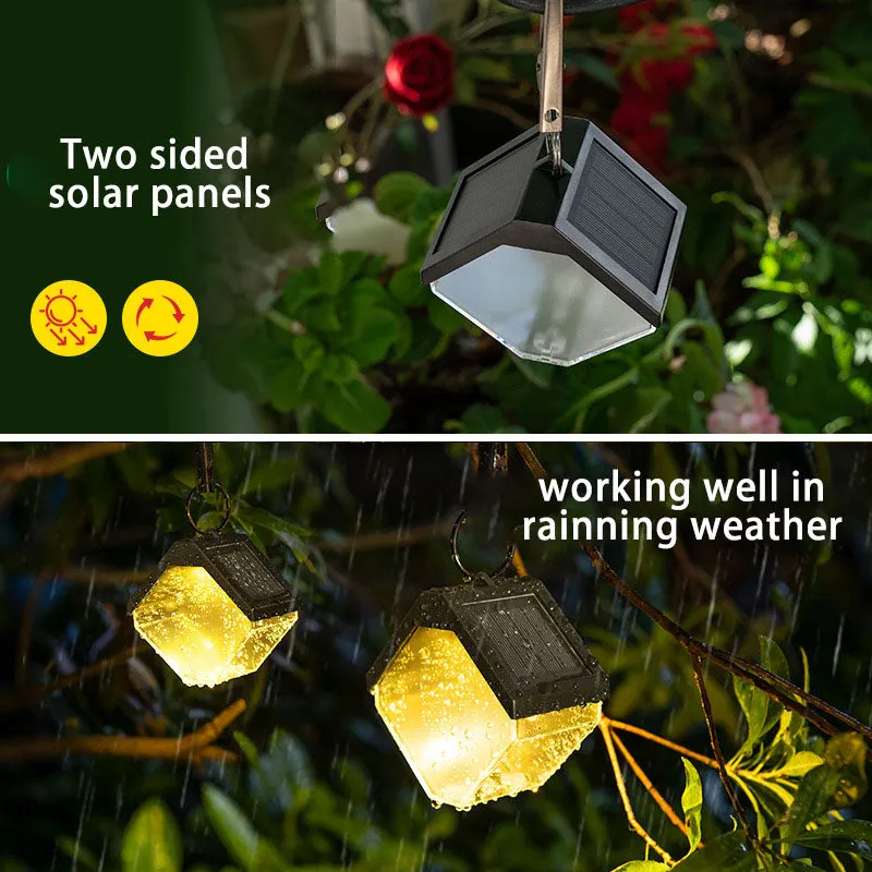 2PCS Waterproof Solar Hanging Light Outdoor Led RGB Decorative Light Landscape Decor for Table Garden Yard