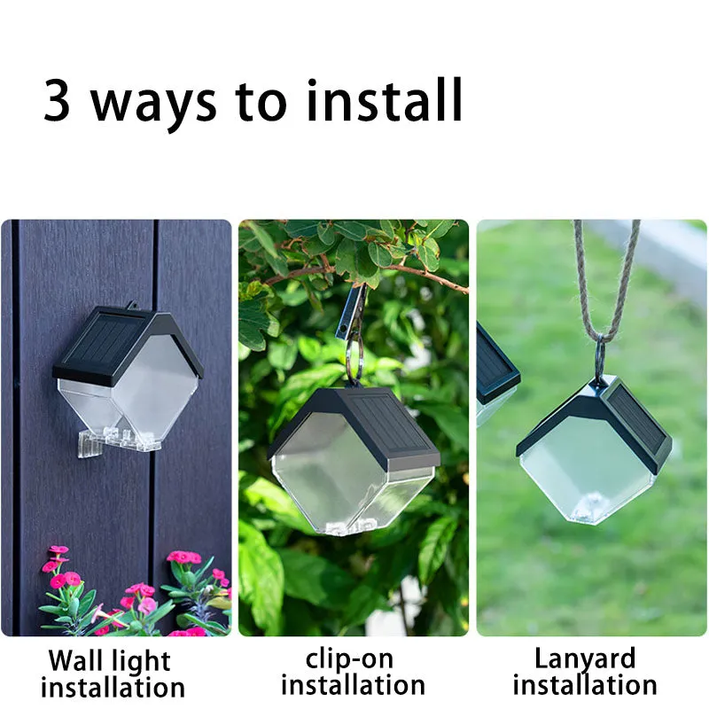 2PCS Waterproof Solar Hanging Light Outdoor Led RGB Decorative Light Landscape Decor for Table Garden Yard