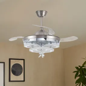 3 Light Changing Acrylic Ceiling Fan 60W for Bedroom Living Room