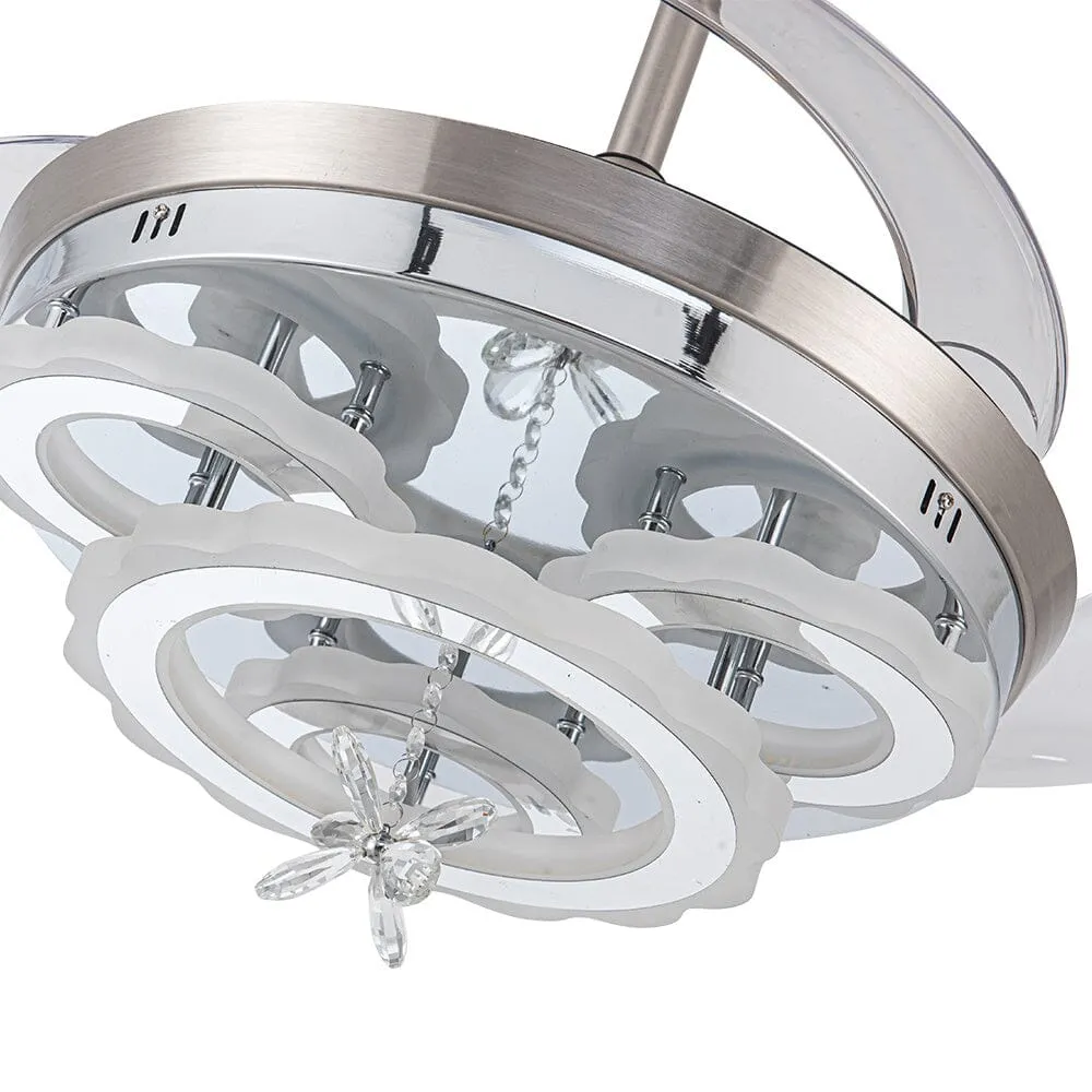 3 Light Changing Acrylic Ceiling Fan 60W for Bedroom Living Room