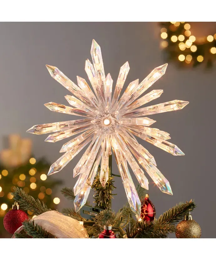 30-Light Crystal Snowflake Treetop, 11.25" (UL)