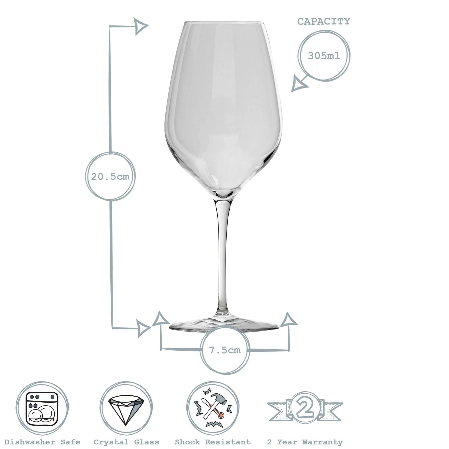 305ml Inalto Tre Sensi White Wine Glasses - Pack of Six - By Bormioli Rocco