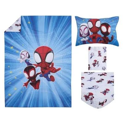 4pc Toddler Spidey and His Amazing Friends Bed Set