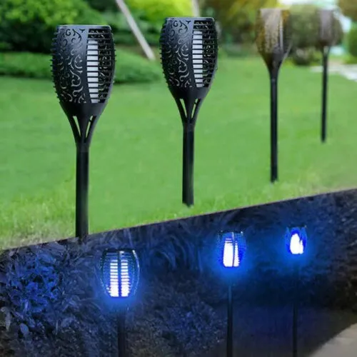 4Pcs Solar Halloween Light Flame Torch Lamp 33 LED Waterproof for