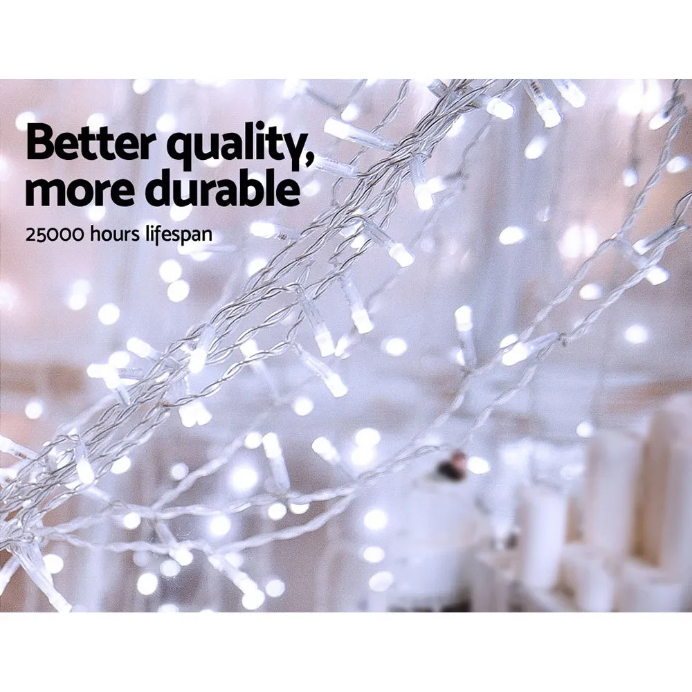 600 LED Curtain Christmas Lights 6x3M, 8 Modes, Jingle Jollys