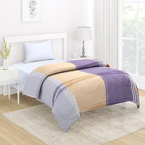 AC Comforter and Bedding Set for Single Bed, Pastel Checks