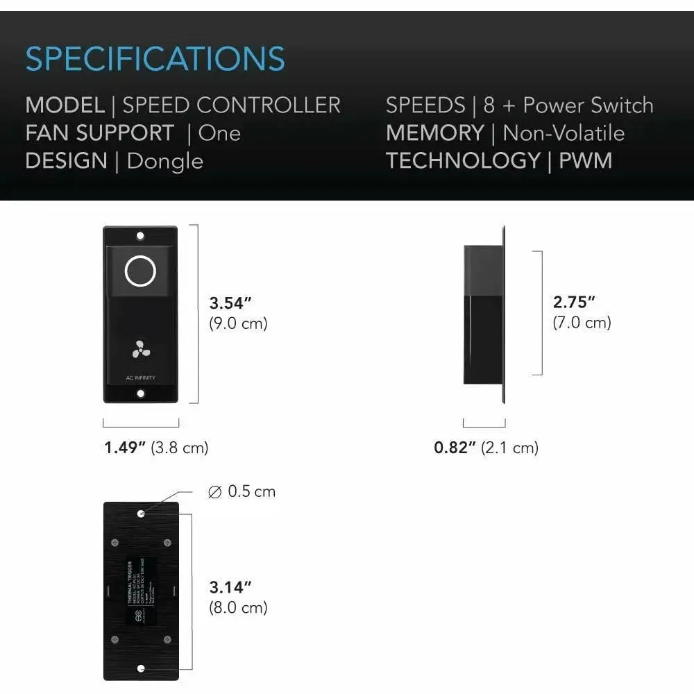 AC Infinity CLOUDLINE S10 Inline Duct Fan System with Speed Controller, 10"