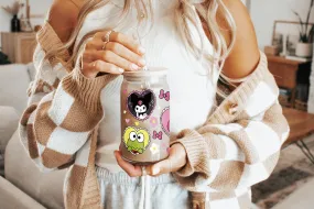 Adorable Iconic Character Design - 16oz & 40oz Tumbler | Clear Glass, Frosted Glass & Plastic with Bamboo Lid and Straw