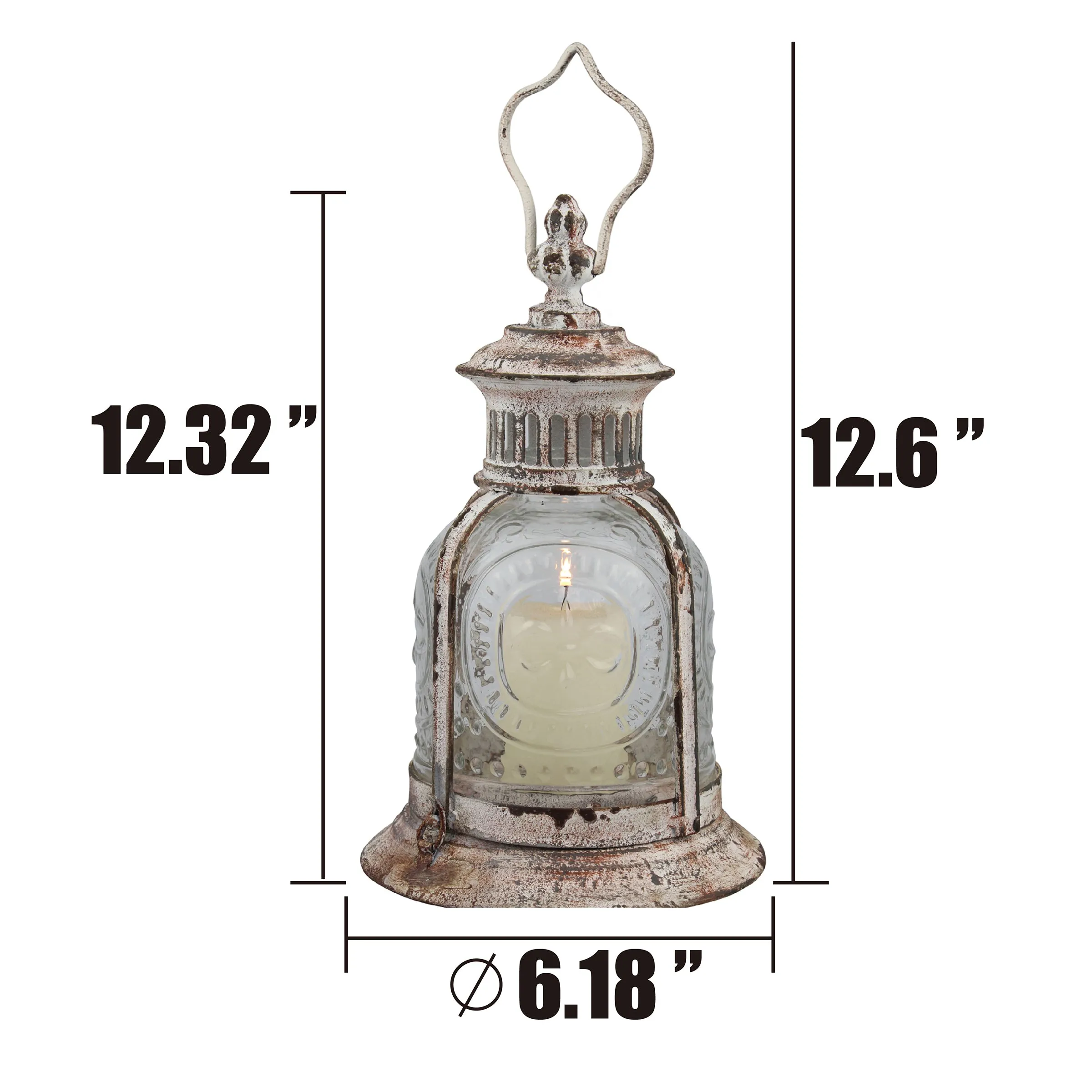 Aged Cafe Terrace Lantern - Candle Holder (WS)