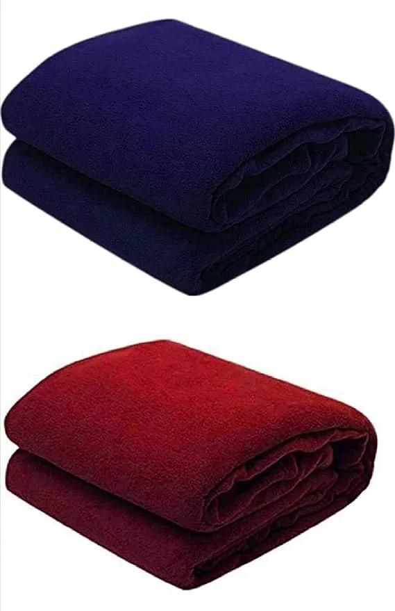 Akin Fleece Single Bed AC Blanket Plain Light Weight for Bedroom & Living Room (60x90) inch Pack of 1 (Red)