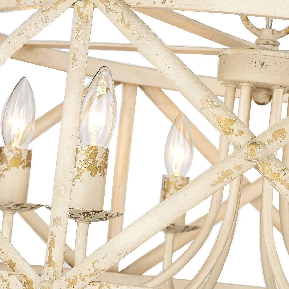 Alcott 6 Lights 26 in. Chandelier Ivory white Finish