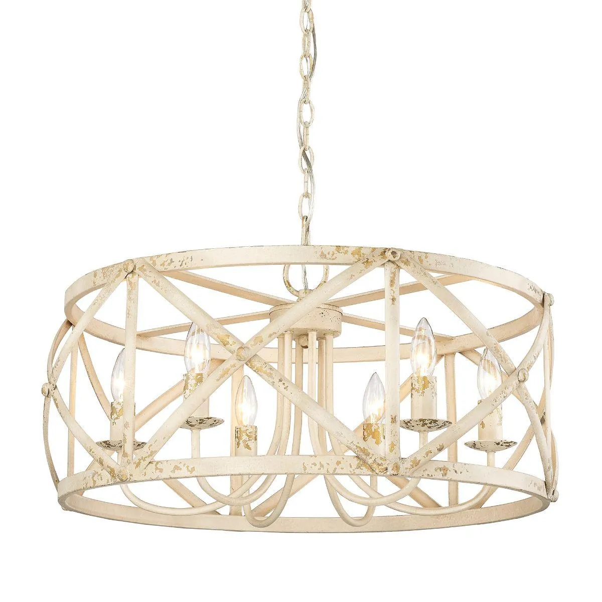 Alcott 6 Lights 26 in. Chandelier Ivory white Finish