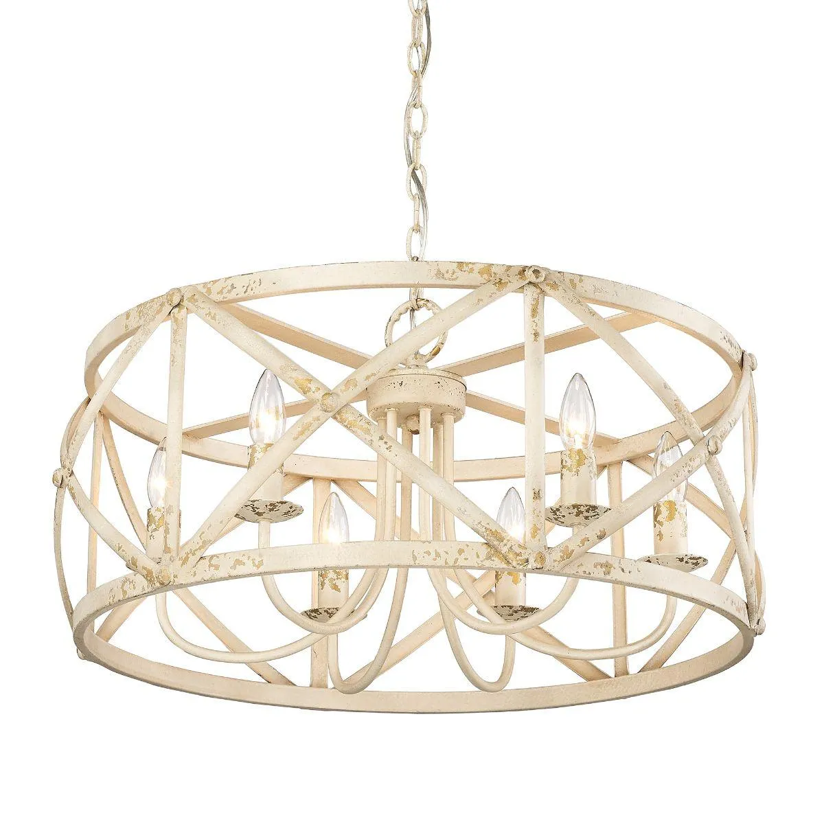 Alcott 6 Lights 26 in. Chandelier Ivory white Finish