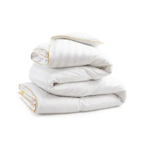 All Seasons White Goose Down Fiber Comforter 100% Cotton Cover 500 TC