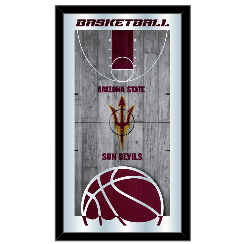 Arizona State Sun Devils HBS Basketball Framed Hang Glass Wall Mirror (26"x15")