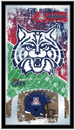 Arizona Wildcats HBS Blue Football Framed Hanging Glass Wall Mirror (26"x15")