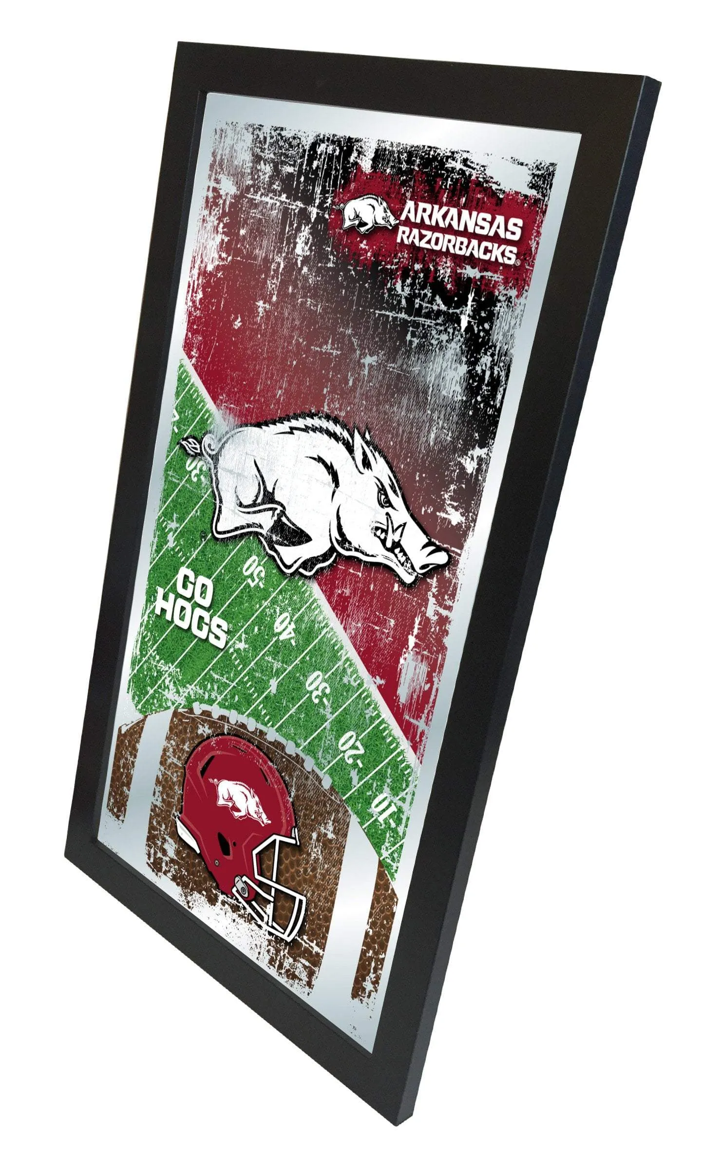 Arkansas Razorbacks HBS Football Framed Hanging Glass Wall Mirror (26"x15")