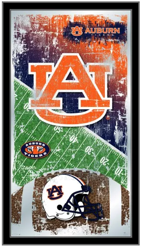 Auburn Tigers HBS Navy Football Framed Hanging Glass Wall Mirror (26"x15")