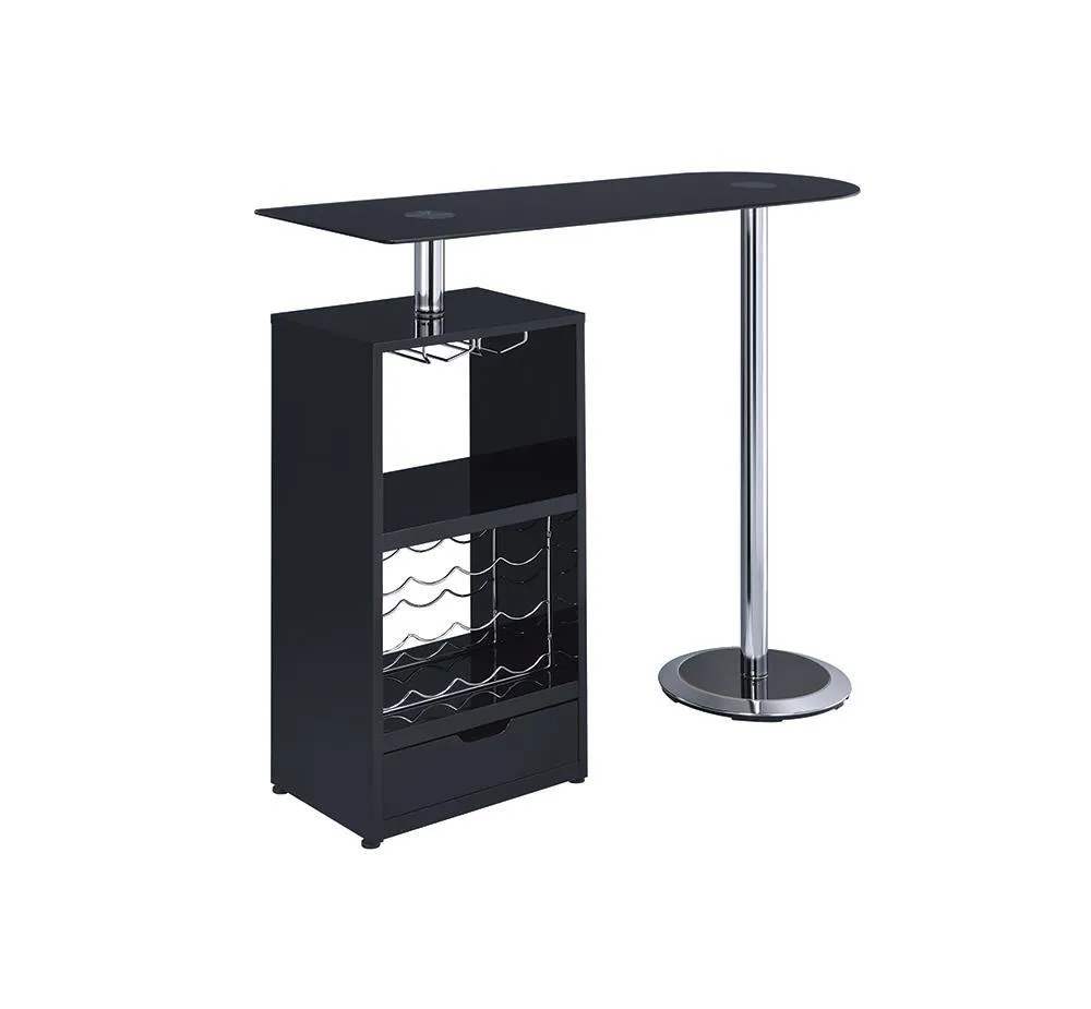 Bar Units: Contemporary - 1-drawer Bar Table Glossy Black