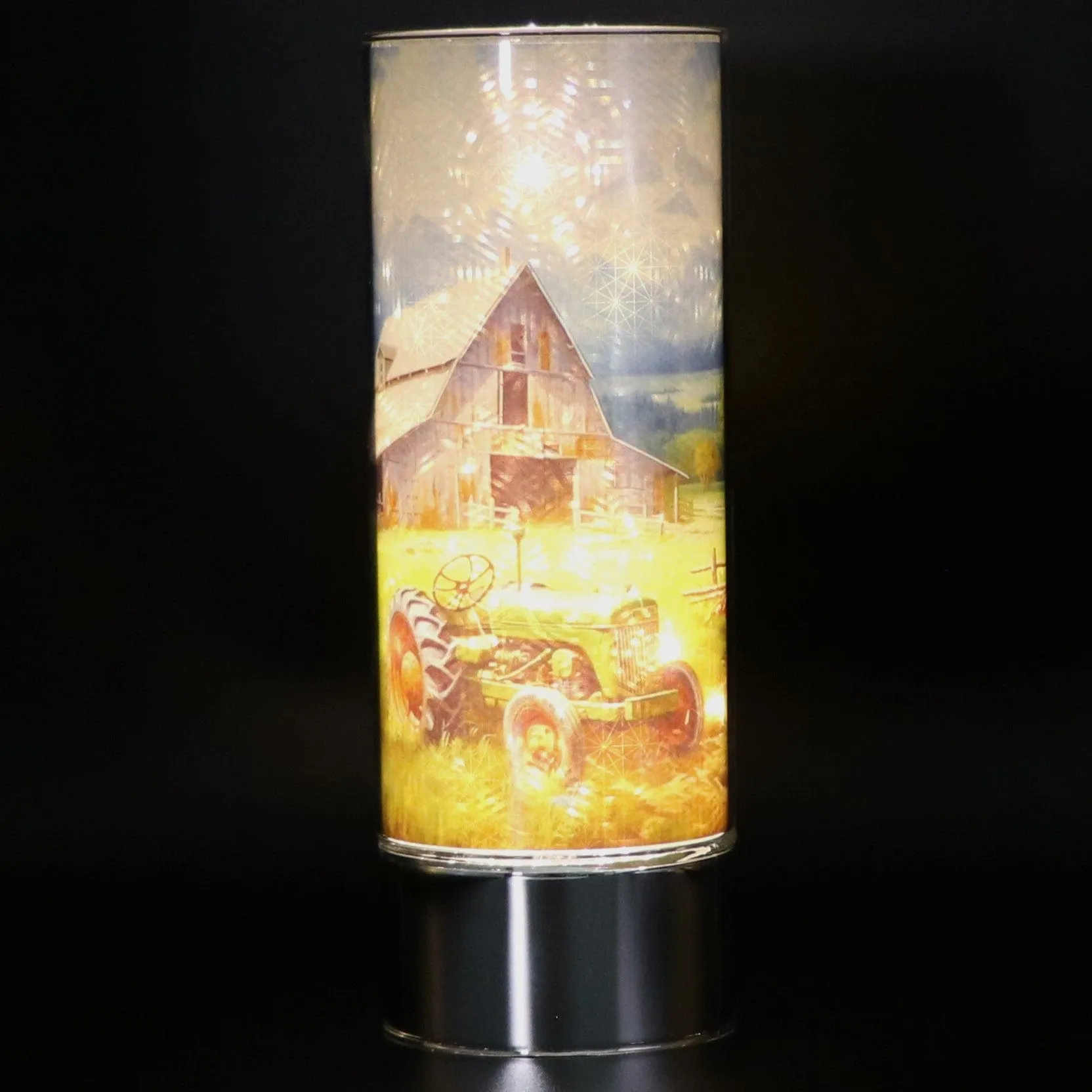 Barn Landscape Insert and Sparkle Glass™ Accent Light