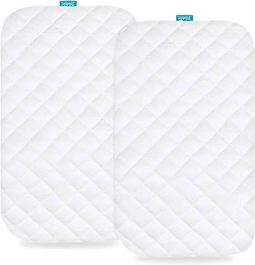 Bassinet Mattress Pad Cover - Fits Graco My View 4 in 1 Bassinet, 2 Pack, Bamboo, Waterproof