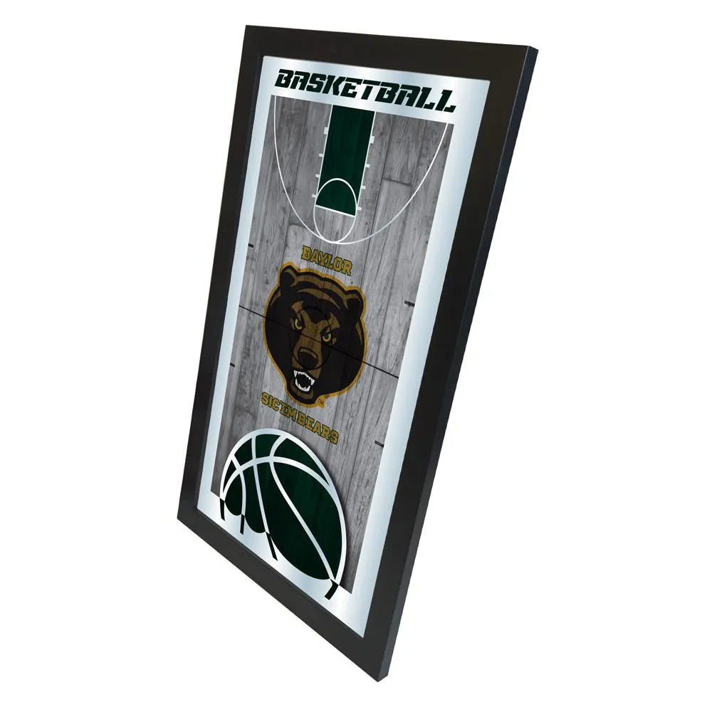 Baylor Bears HBS Green Basketball Framed Hanging Glass Wall Mirror (26"x15")