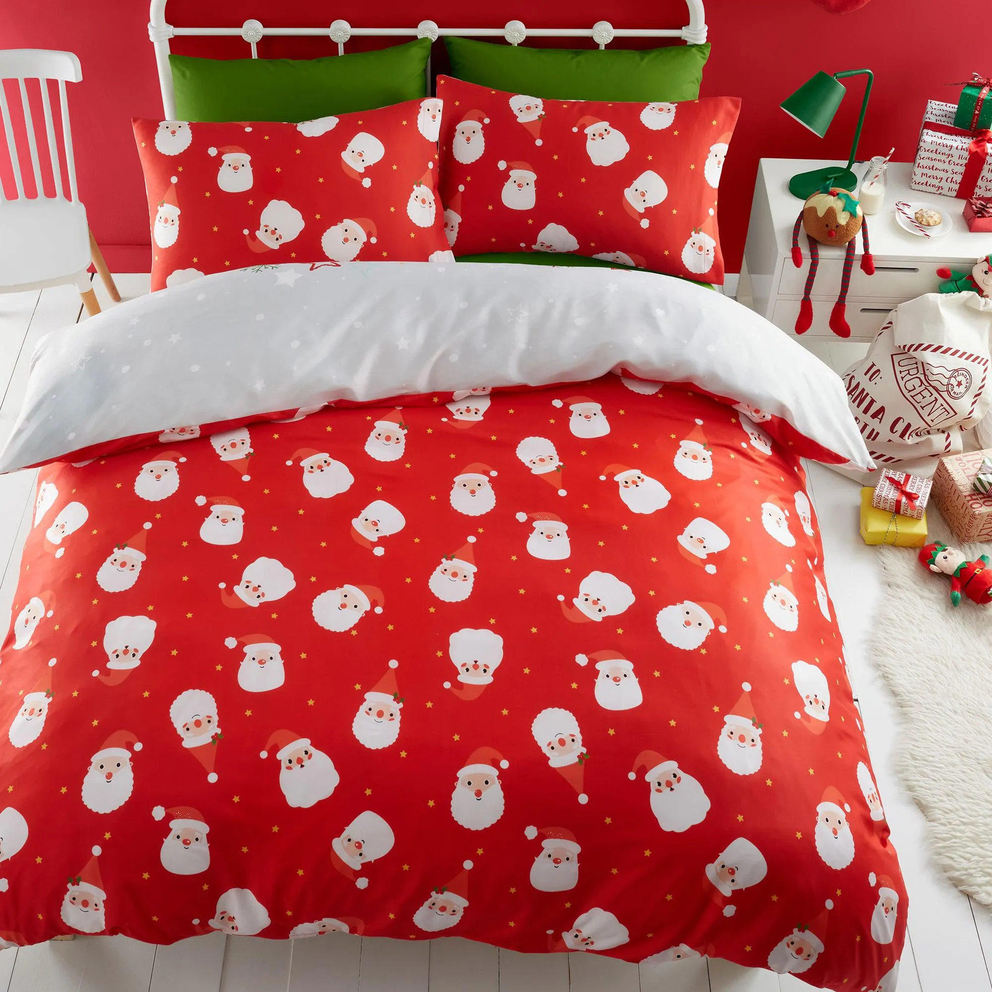 Bedlam Santa Please Stop Here Duvet Cover Set - Grey