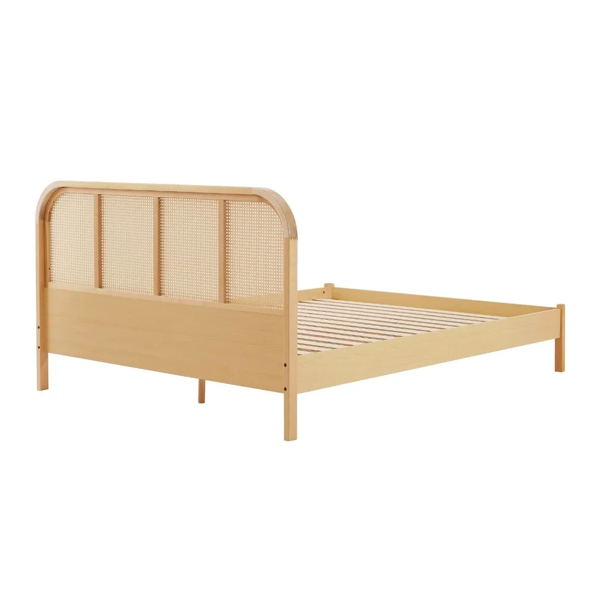 Bedzy Luxe Rattan Bed Frame with Curved Bedhead - Double