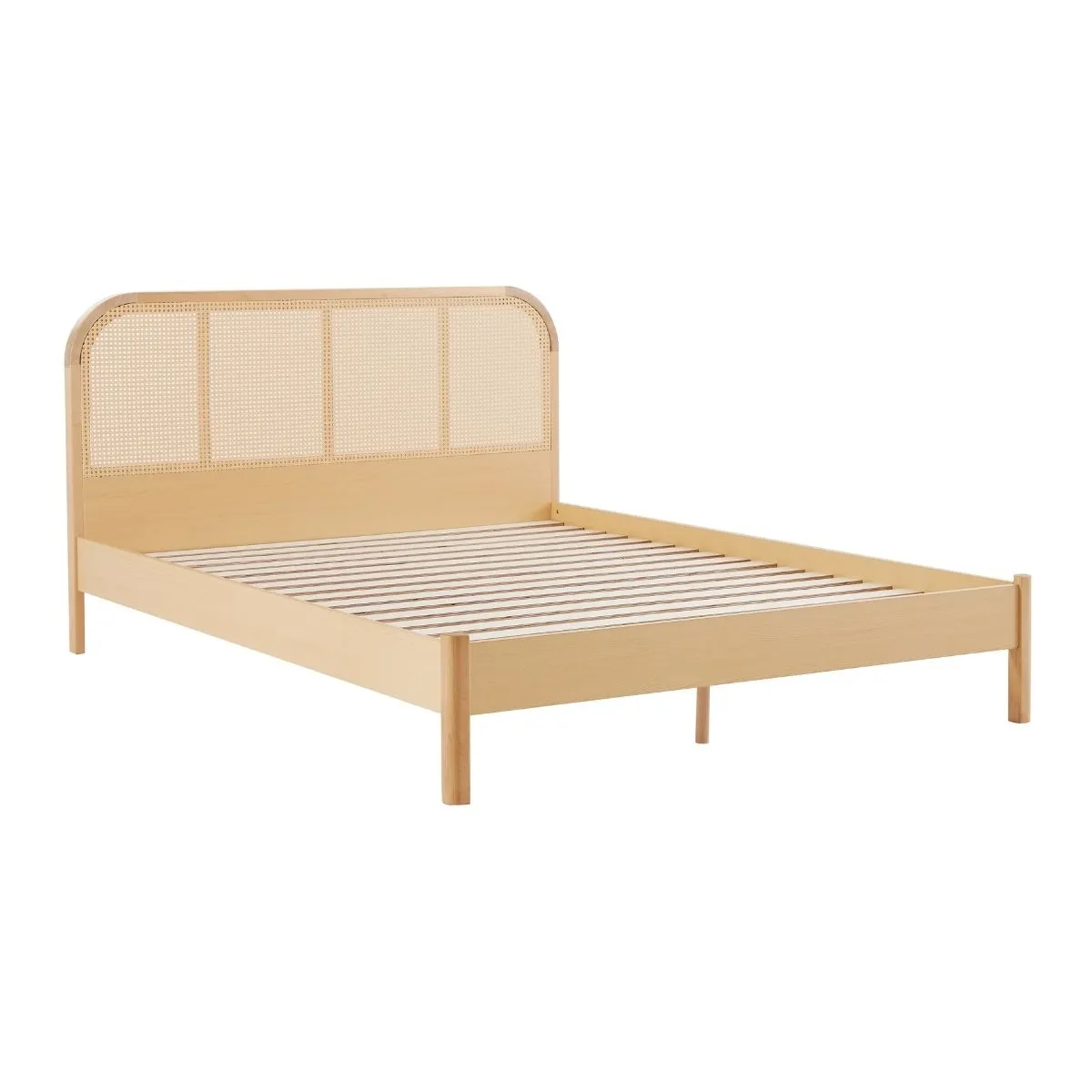 Bedzy Luxe Rattan Bed Frame with Curved Bedhead - Double