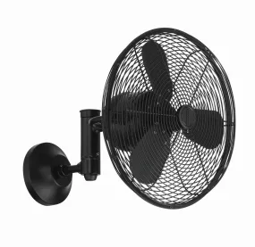 Bellows IV Indoor/Outdoor 14" Wall Fan in Flat Black