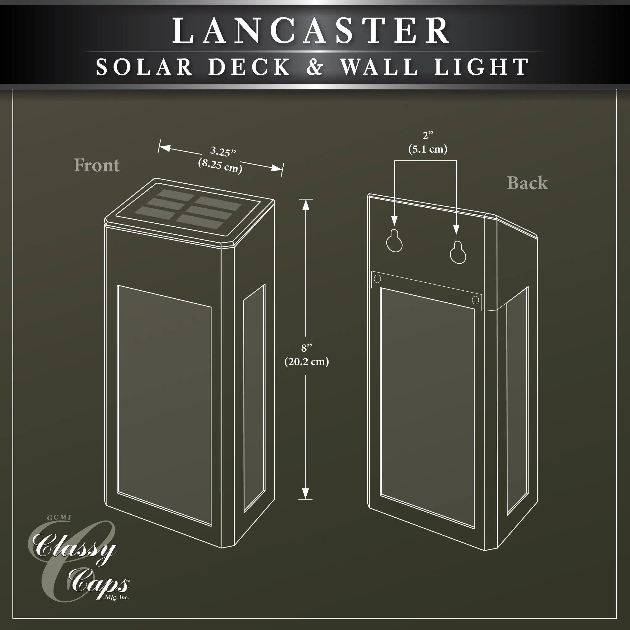 Black Aluminum Lancaster Deck & Wall Light (2 Pack)