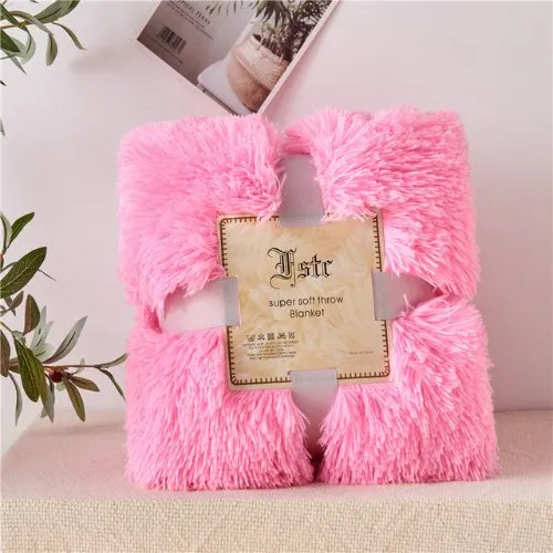 Blanket Soft Fur Fluffy Korean Style, Pink Color.