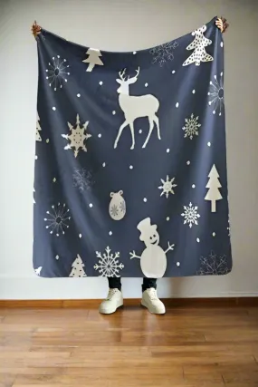 Blue & White Christmas Blanket