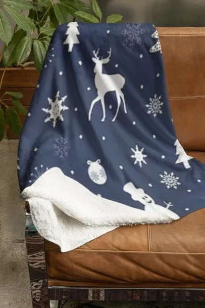 Blue & White Christmas Blanket