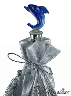 Blue Dolphin Glass Wine Stopper