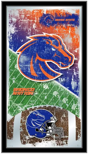 Boise State Broncos HBS Football Framed Hanging Glass Wall Mirror (26"x15")