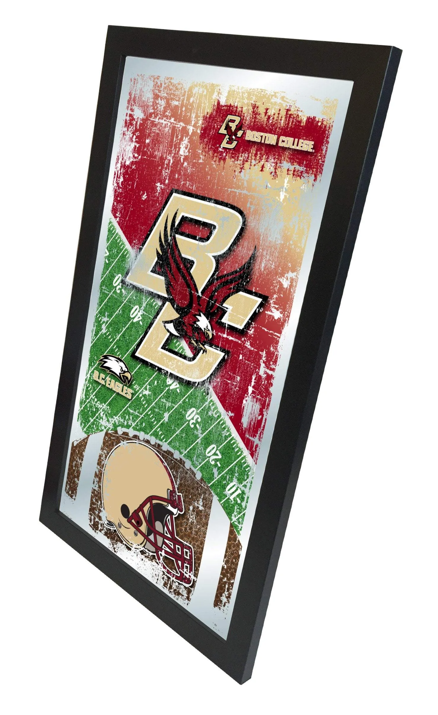 Boston College Eagles HBS Football Framed Hanging Glass Wall Mirror (26"x15")