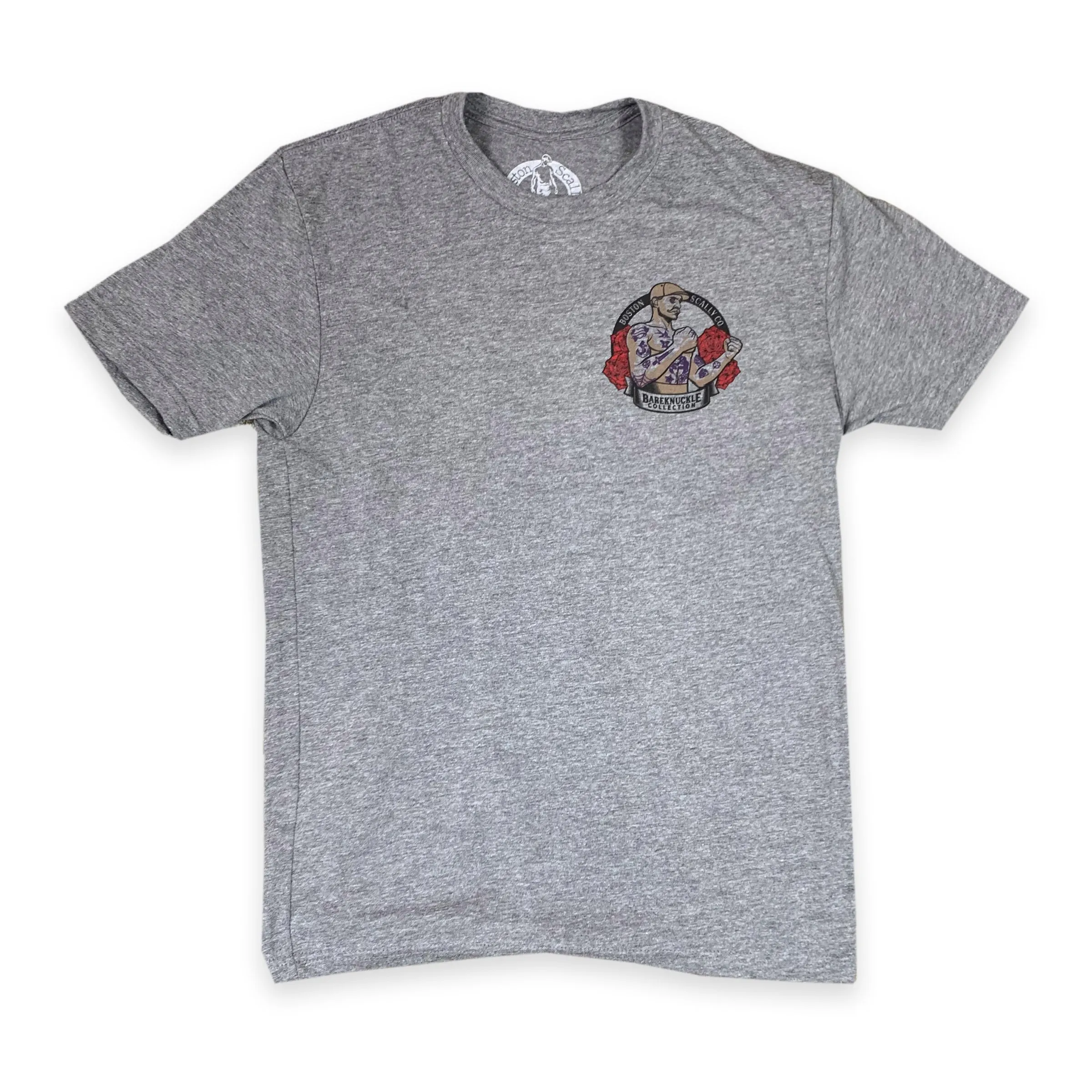 Boston Scally The Bareknuckle Tee T-Shirt - Old School Grey