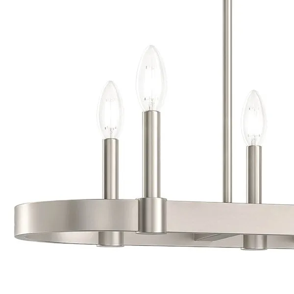 Brené 28" 6 Light Linear Chandelier Brushed Nickel #82352