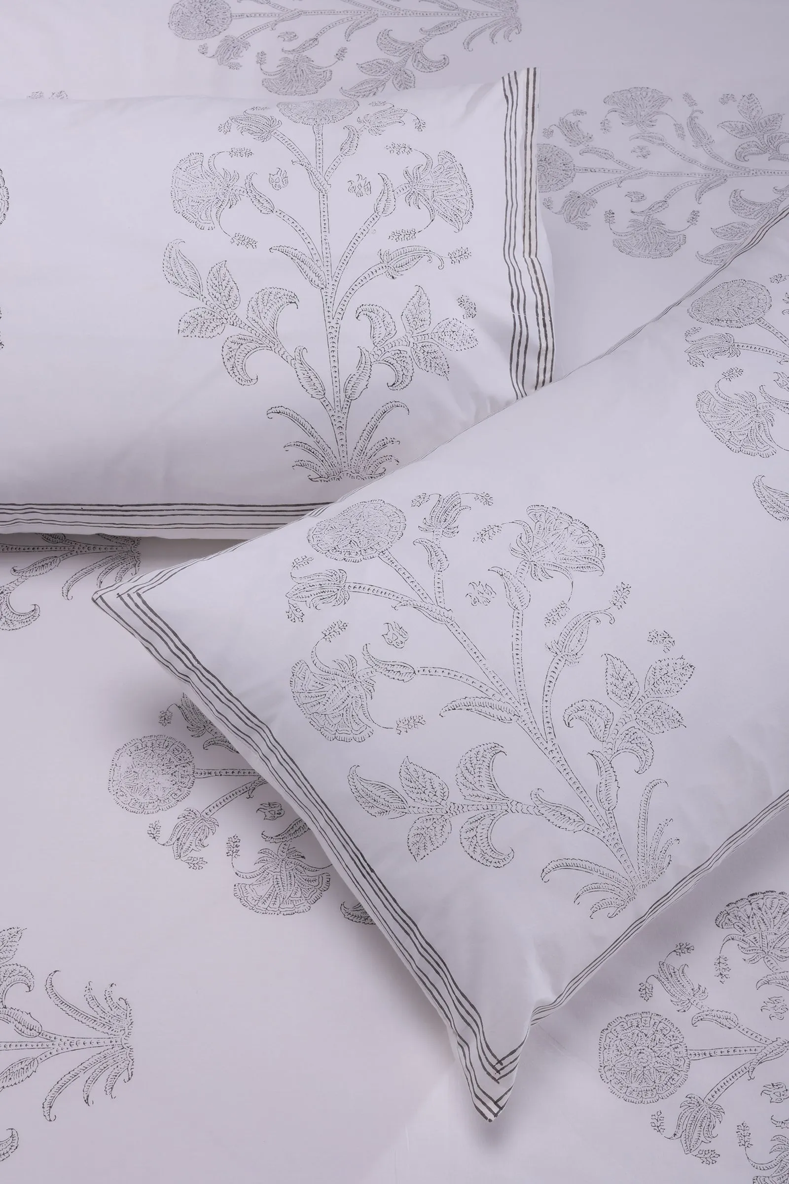 Brinda Grey Cotton Percale Bedsheet