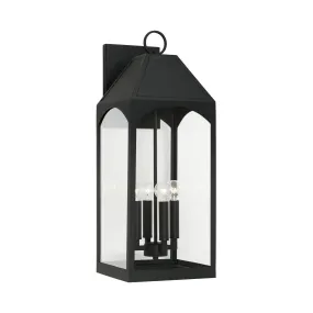 Burton 4-Light Outdoor Wall Lantern in Black