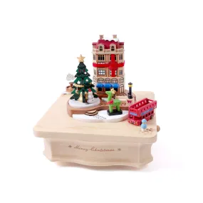 Christmas City Wooden Music Box