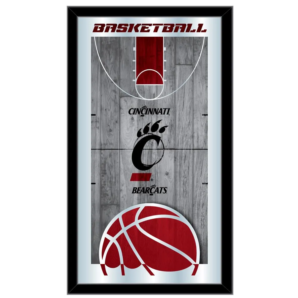 Cincinnati Bearcats HBS Basketball Framed Hanging Glass Wall Mirror (26"x15")